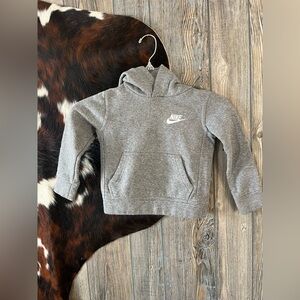 Nike size 2T unisex gray with white logo embroidery like new condition hoodie